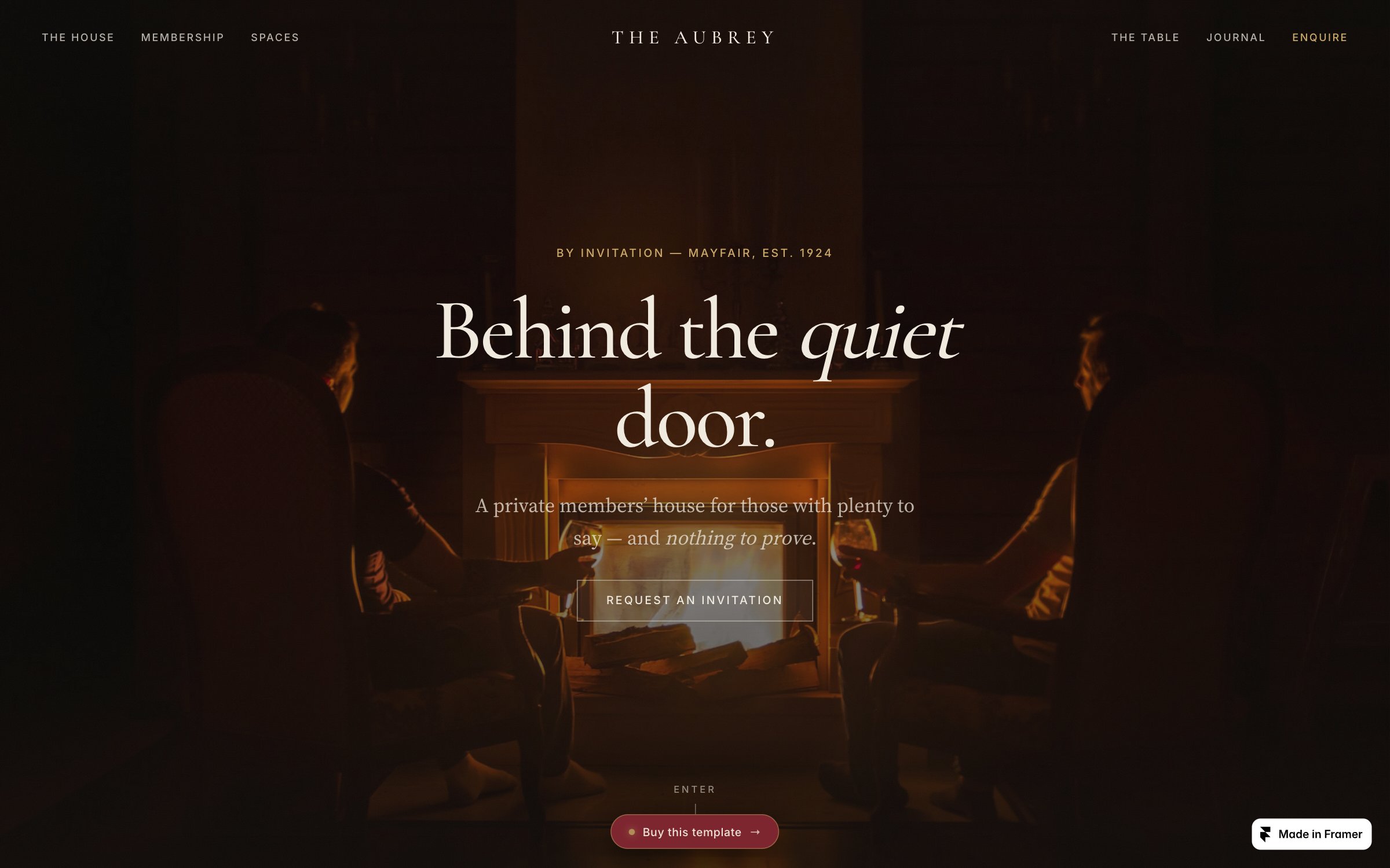 The Aubrey, website template preview