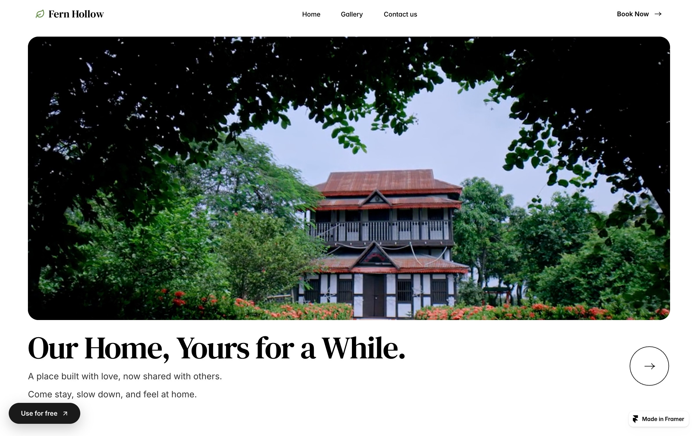 Fern Hollow, website template preview